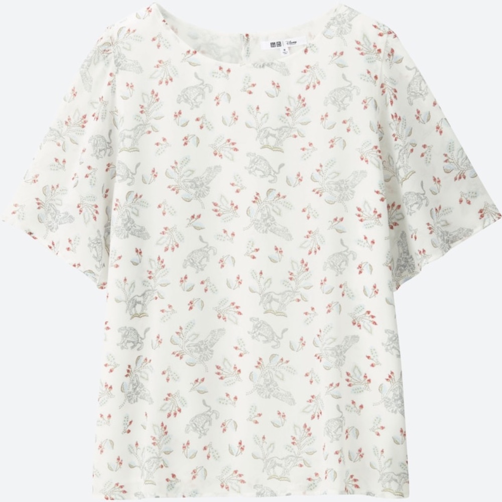 Uniqlo Beauty and the Beast Fantasy Print Blouse Size L